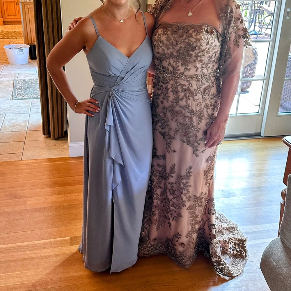 Azazie light blue bridesmaid dress